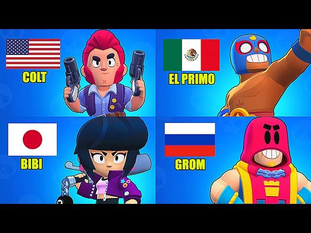 Brawl Stars - ALL Brawlers Nationality (2024)