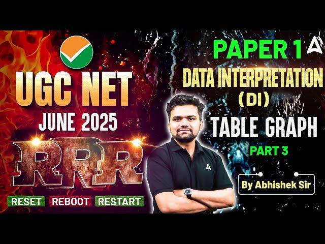 UGC NET June 2025 | UGC NET Paper 1 Data Interpretation (DI) Table Graph #3 (RRR) | By Abhishek Sir