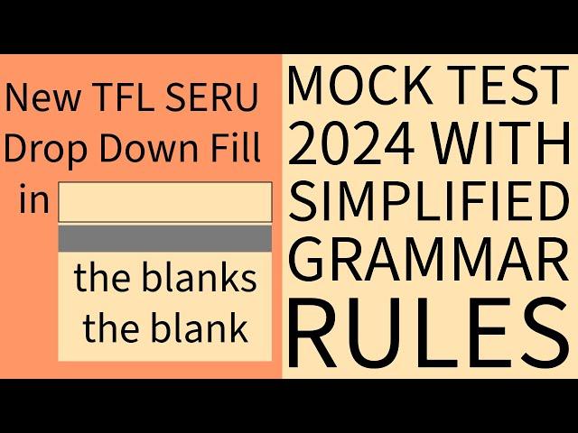 New TfL SERU Drop Down Fill in the Blanks 2024 with Grammar Rules | FREE TfL SERU | SERU Training