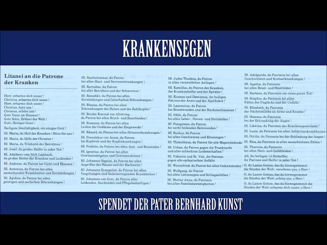 Krankensegen Pater Bernhard Kunst