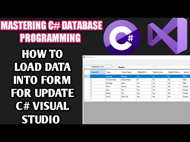 Load Records from Database in C# Windows Form for Update | Load Data From a Database Using C#