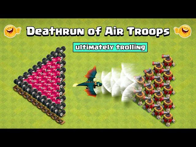 DEATHRUN of Air Troops in Clash of Clans | Air Troops Vs Air Traps | Clash of Clans