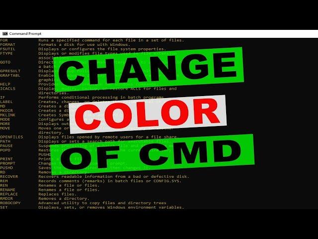 How to change color of windows command line CMD