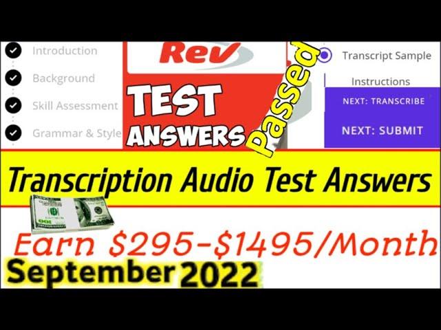 Rev Transcription Test Answers  September 2022-New Rev Transcription Test Answers: Make Money Online