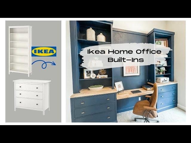 DIY IKEA Hemnes Home Office Built-In Desk & Bookshelf Hack