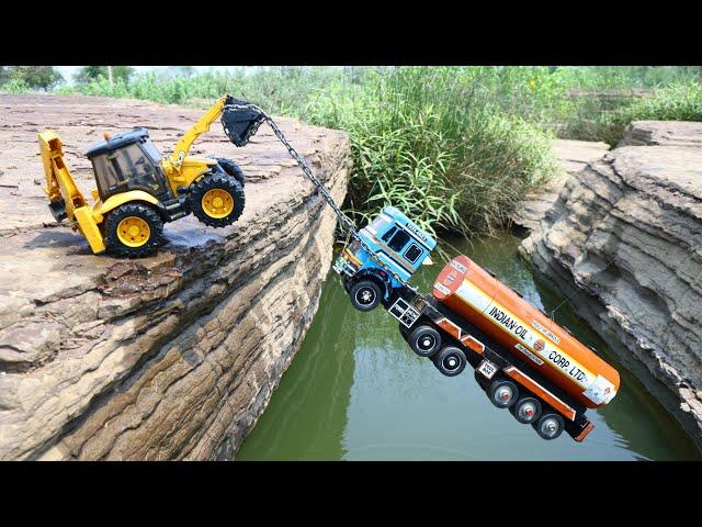 Biggest Tata Tipper Accident River Pulling Out JCB ? Tata Dumper | Jcb Cartoon | Tata Truck | CS Toy