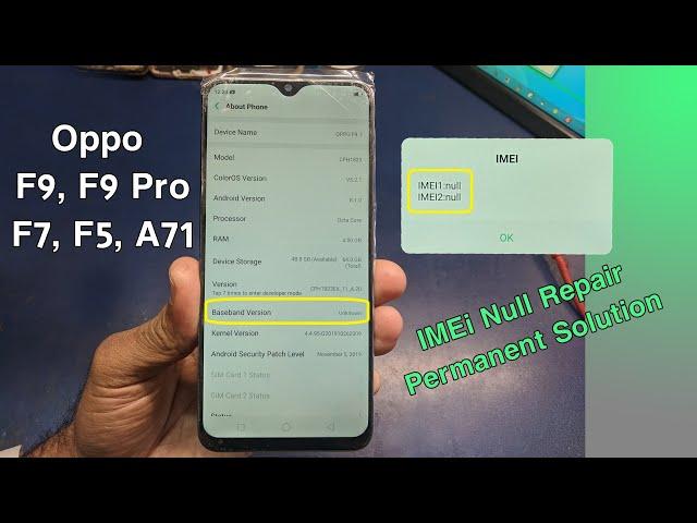 Oppo F9, F9 Pro, F7, F5, Other Baseband IMEi Null Repair