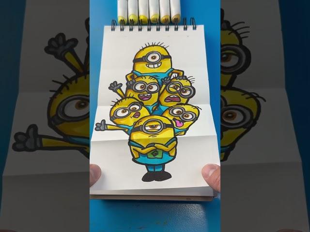 How to draw a Minions Folding Surprise!! #artlandhowtodraw #minions #art