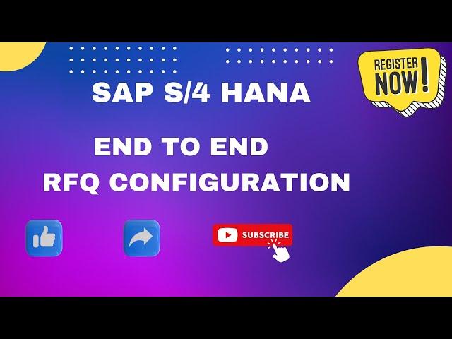 Request for Quotation(RFQ) end to end configuration in SAP MM S/4 HANA Sourcing and Procurement