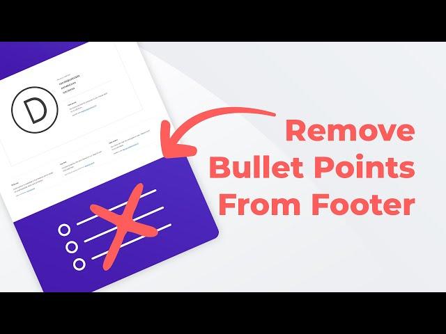 Remove Bullet Points From Divi Footer | Divi Tutorial