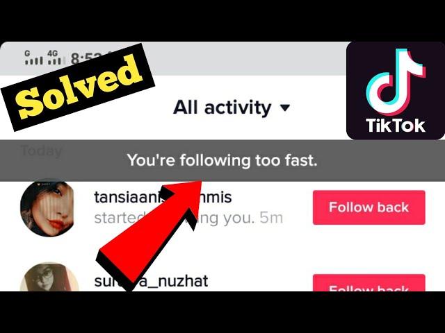 Tik Tok You're Following Too Fast Problem Solved || Fix You're following too fast problem in TikTok