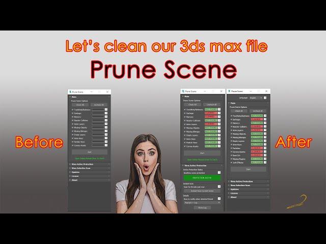 Prune Scene | 3ds Max Cleaner & Anitvirus Script | English Subtitle