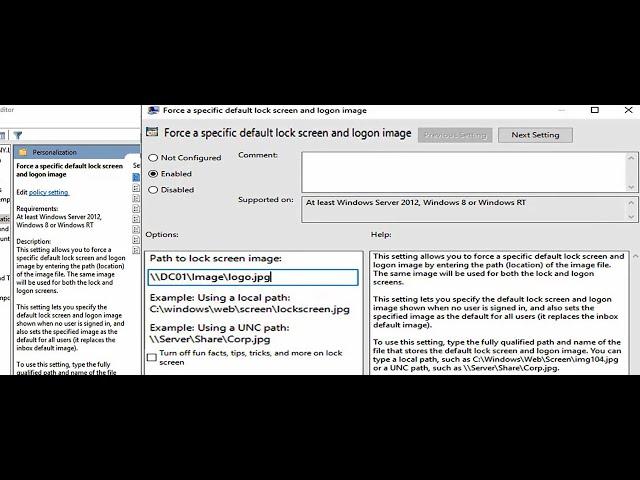 How To Change Lock Screen Wallpaper Deploy All Computers Using Group Policy Windows Server 2019