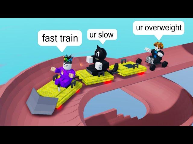 I Used Long TRAIN Cart To Slide Down a HILL on Roblox BUT i can't stop