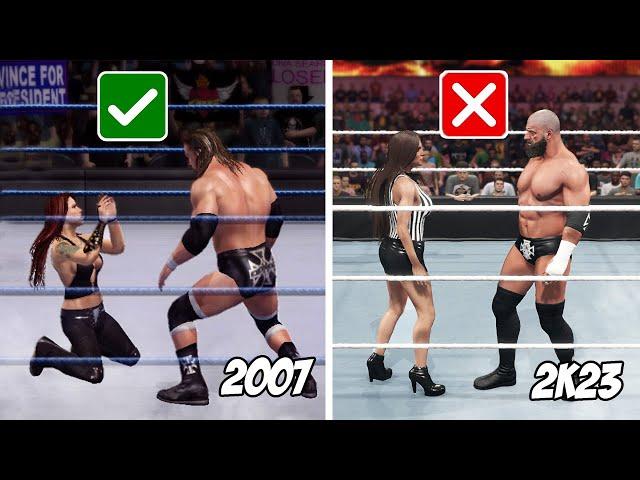 20 WWE SvR 07 Features That Are Not In WWE 2K23 (Intergender match,Special Ref and more)