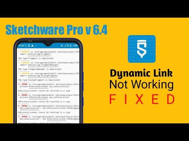 How to solve dynamic link error in sketchware pro v6.4 tutorial 90 #sketchware