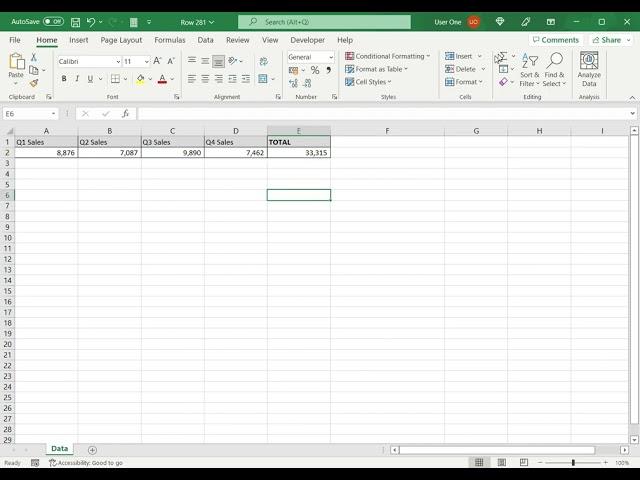 How to add a range of cells in Excel