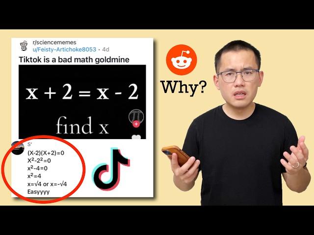 TikTok is a bad math goldmine! Solving x+2=x-2. Reddit r/sciencememes