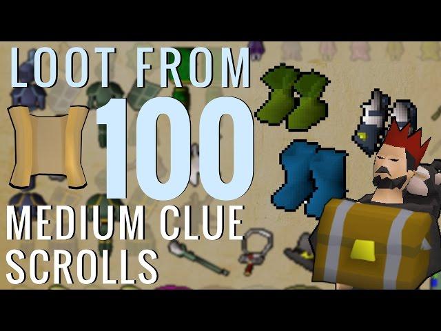 LOOT FROM 100 MEDIUM CLUES (Old School Runescape)