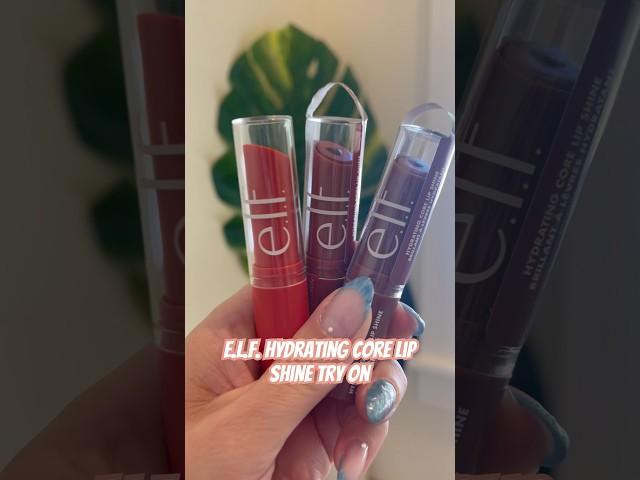 e.l.f Hydrating Core Lip Shine Try on!  @elfcosmetics #elf #makeup #beauty #fypシ゚viral #fyp #apple