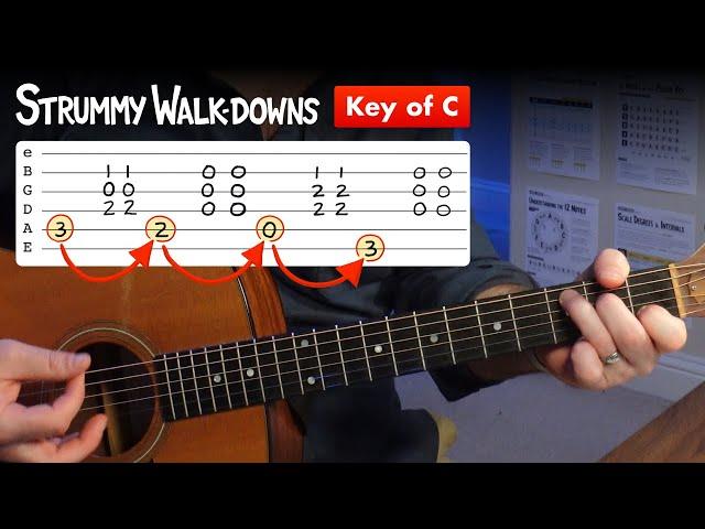 Use This Trick to Add Strumming to your Walk-Downs (Key of C)