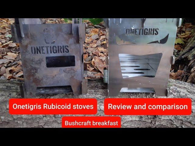 Wild camping Scotland. Onetigris Evil Eyes Rubicoid stove comparison. Forest bushcraft breakfast.