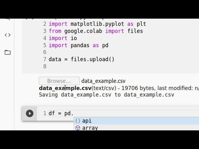 How to Import csv data files into a CoLab Notebook