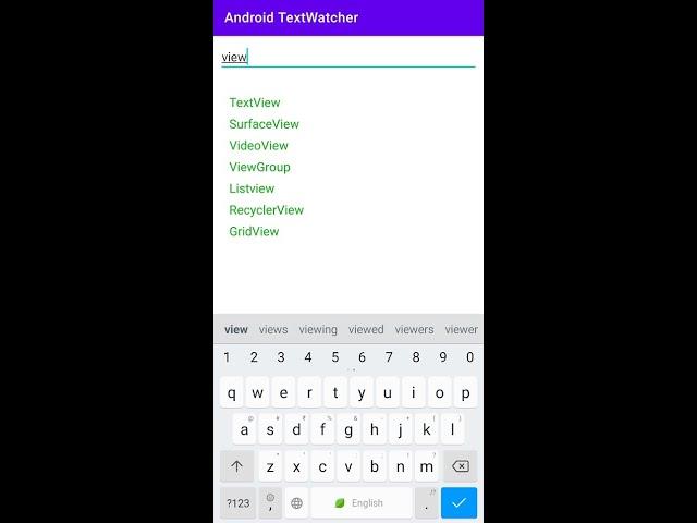 Android Textwatcher Auto suggestion search implementation