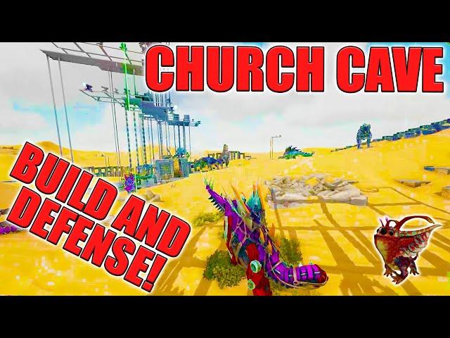 How we Built and Defended our Unraidable Church Cave in Ark Survival Evolved!