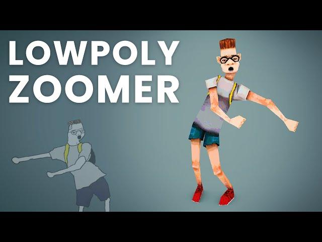 Making a 3D Lowpoly Zoomer (Cinema 4D & Blender)