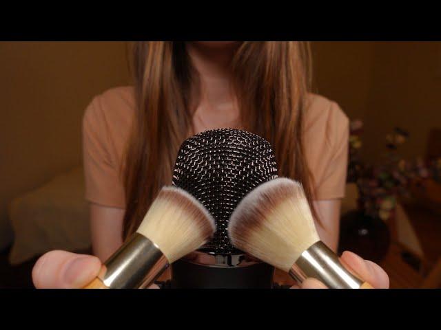 ASMR | 8 Hours Slow Mic Brushing and face brushing for Sleep, Fireplace Sounds (No Talking)