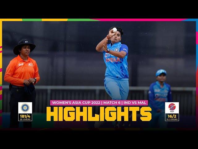 India vs Malaysia | Women's Asia Cup 2022 | Match 6