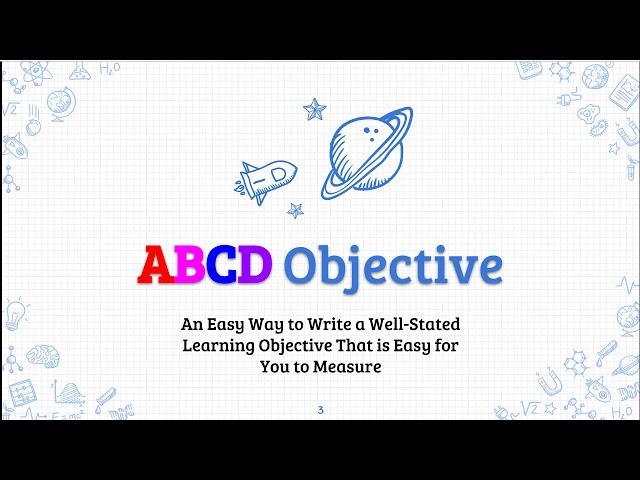 Writing ABCD Learning Objectives