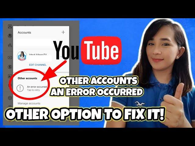 OTHER OPTION TO FIX AN ERROR OCCURRED ON YOUTUBE GOOGLE ACCOUNT | #short