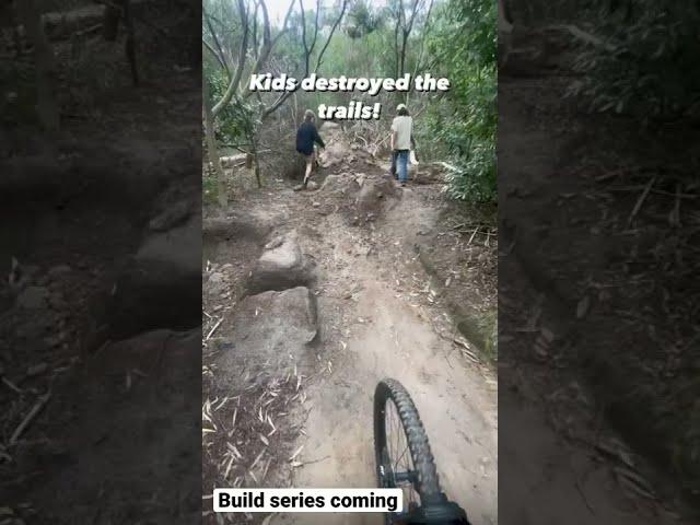 Kids Destroyed Our Trails!  #mtb #shorts #dirtjump