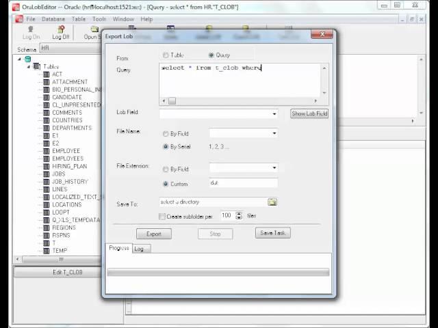 Batch export Oracle CLOB data from query results to files