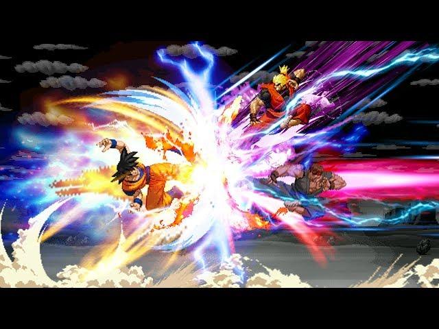 Son Goku vs Dragon Ryu & Dragon Ken! Tag Team Street Fighter MUGEN Multiverse