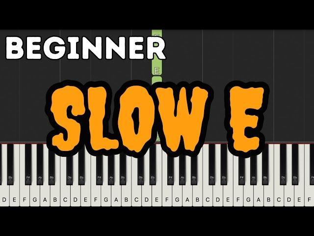 Rush E (slow) - SMB | Easy Beginner Piano Tutorial