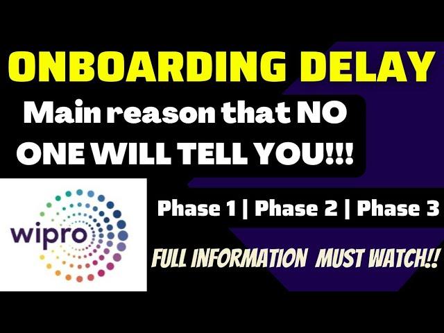 Main reason for Wipro onboarding delay | Elite Phase 1 2 3 ? | All doubts CLEARED