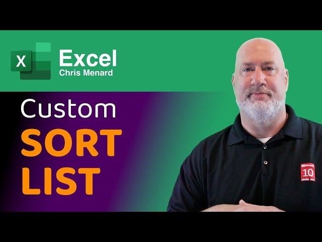 Excel - Create a Custom Sort List