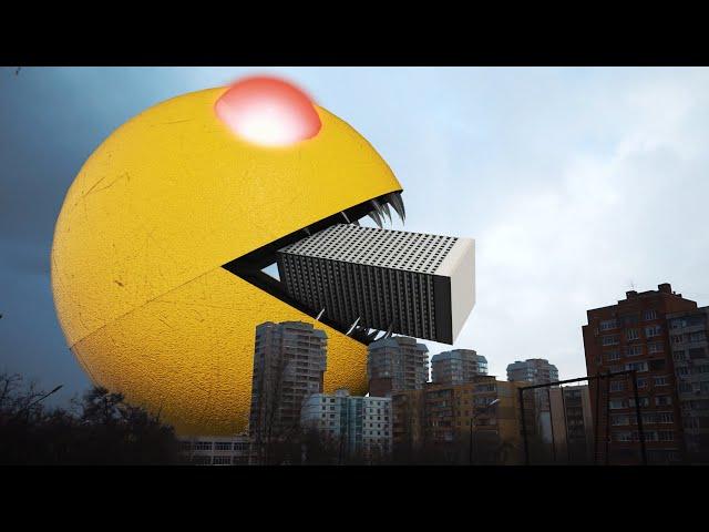 The Giant Pacman Eats at Home in Real Life