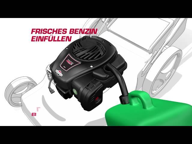 Das erste Starten Ihres Briggs & Stratton 450E SERIES Motors