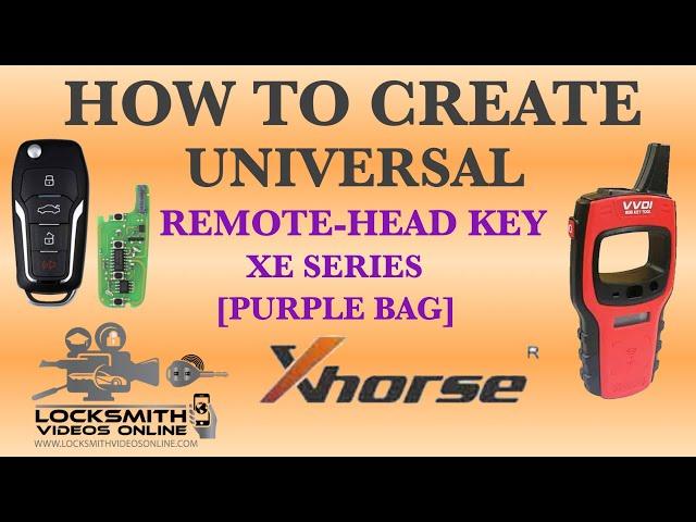 How To Create Universal Purple Remote-Head Key - XE Series [Wireless Remote]