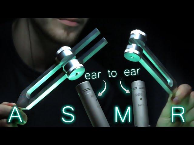 ASMR TUNING FORK VIBRATION RESET - Ear TO Ear Tingles for Relaxing the Brain - No Talking