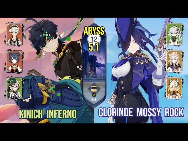 C0 Kinich Inferno & C0 Clorinde Mossy Rock | Spiral Abyss 5.1 | Genshin Impact