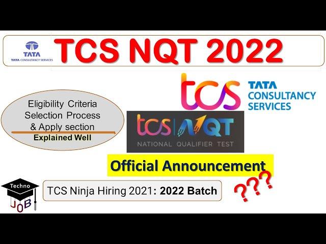 TCS NQT 2022 Registration | Eligibility Criteria | 2022 Batch | TCS Ninja Hiring YOP 2022