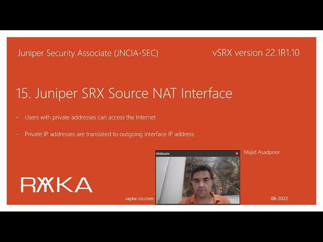 15. Juniper SRX Source NAT Interface