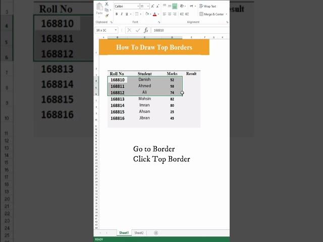 Excel Top Border | Technical Ustad