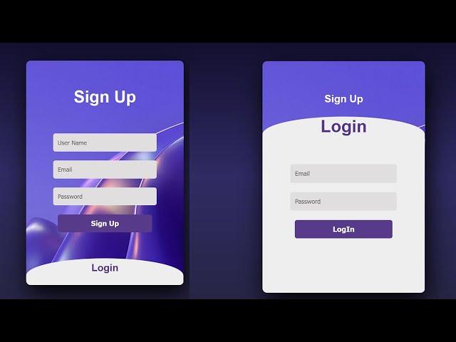 Sign Up and LogIn Form Using Only HTML and CSS