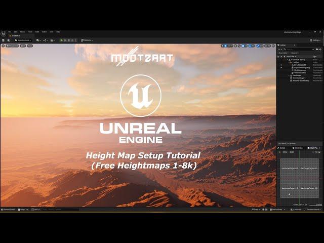 Unreal Engine 5 - Import 8k Heightmaps Tutorial Part 5 (Free Heightmaps)